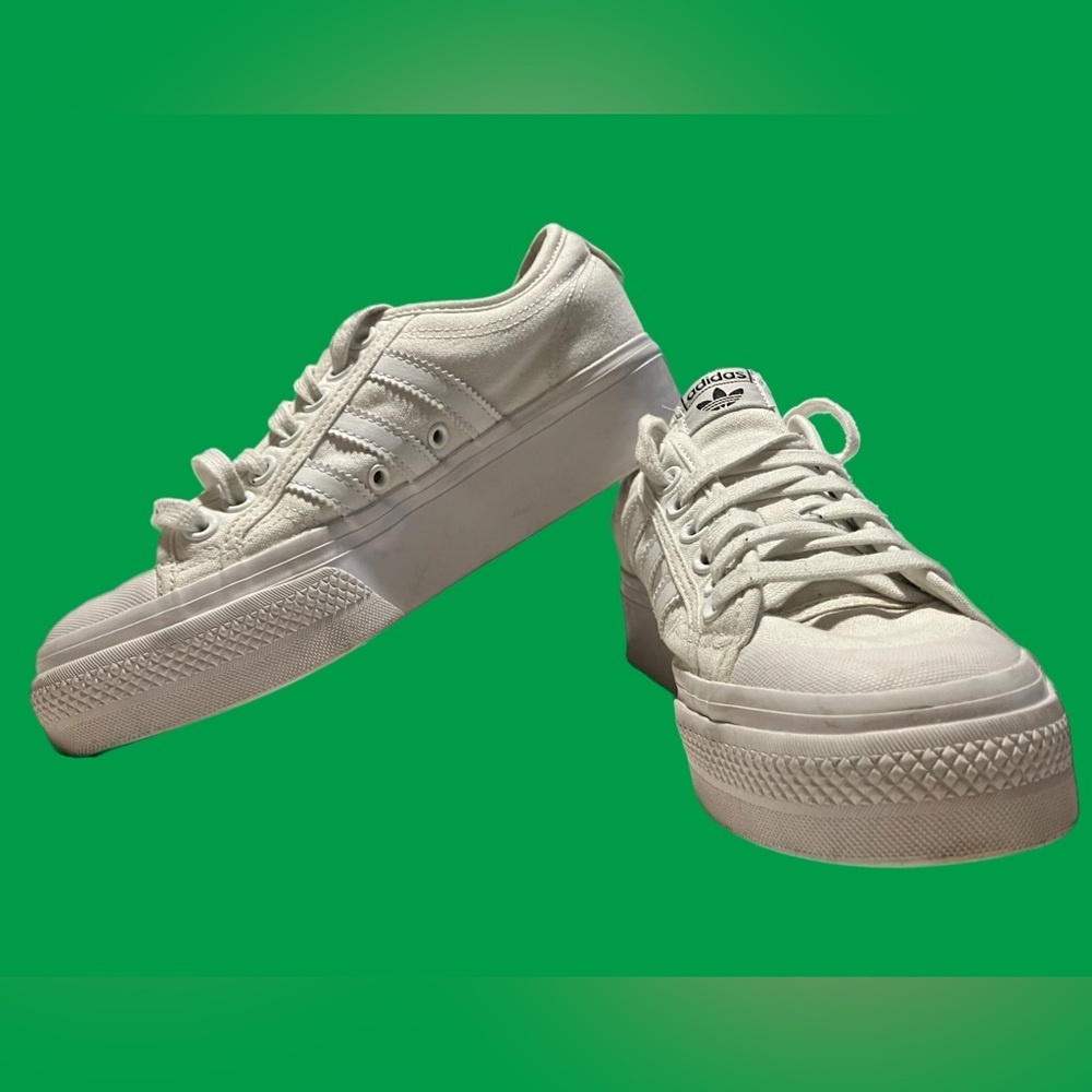 Adidas Nizza Platform Shoes - Women's Size 8 (White)
